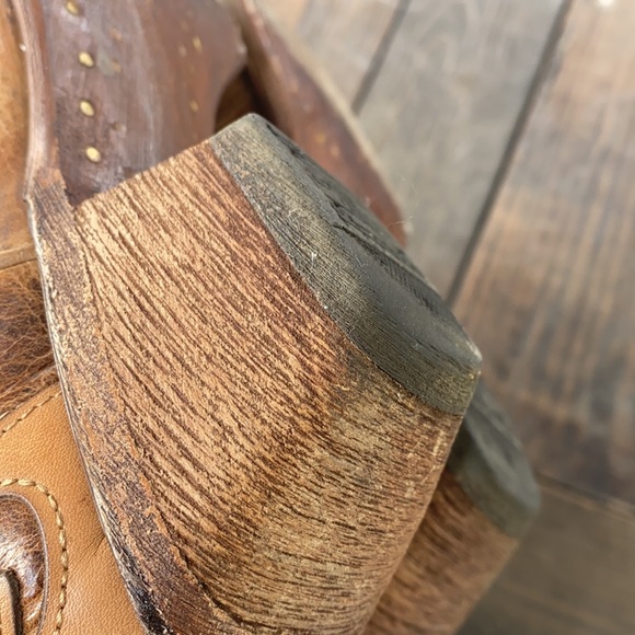 Corral Sand Maipo Swarovski Crystal Horseshoe Inlay Boots 7.5M - Picture 11 of 14